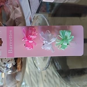 Baby ribbon hair barrettes
